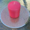 Sparkle Glitter Rose Gold Round Mirror Candle Plate Tealight Holder 20cm