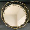 Geometric Gold Circle Round Crystal Mirror Tray Decorative Metal Table Centerpiece 26cm - Image 4
