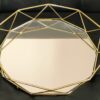Geometric Gold Circle Round Crystal Mirror Tray Decorative Metal Table Centerpiece 26cm