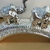 EagleWiz Diamante 3 Silver Sparkling Elephants Arch Ornament - Image 2
