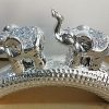 EagleWiz Diamante 3 Silver Sparkling Elephants Arch Ornament - Image 3