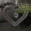 EagleWiz Crystal Heart Plaque Hanging Decoration For Home 17cm Silver Ornament Great for Party and Christmas tree Decorations - Image 3