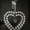 EagleWiz Crystal Heart Plaque Hanging Decoration For Home 17cm Silver Ornament Great for Party and Christmas tree Decorations - Image 4