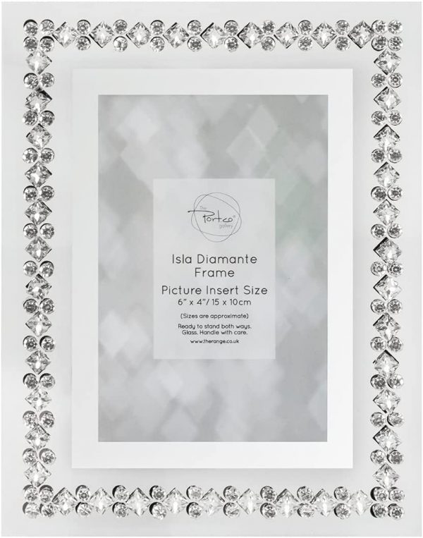 EagleWiz Crystal Diamante Glass Photo Frame - Available in 4 sizes (7x5in)