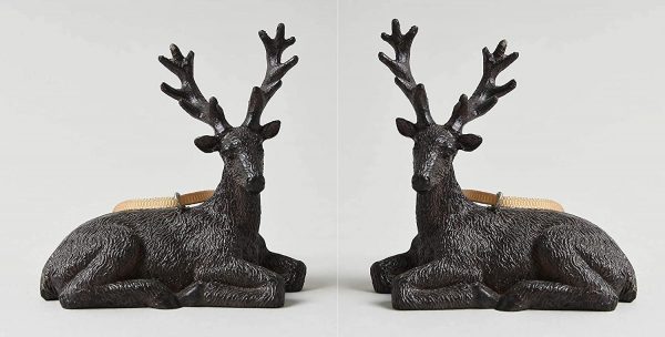 Set of 2 Crafted Hanging Stag Ornaments