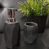 EagleWiz Sandstone Bathroom Accessories Set Including Soap Dispenser And Tumbler,Diamond Faceted Shape,Chrome Pump,Black - Image 4