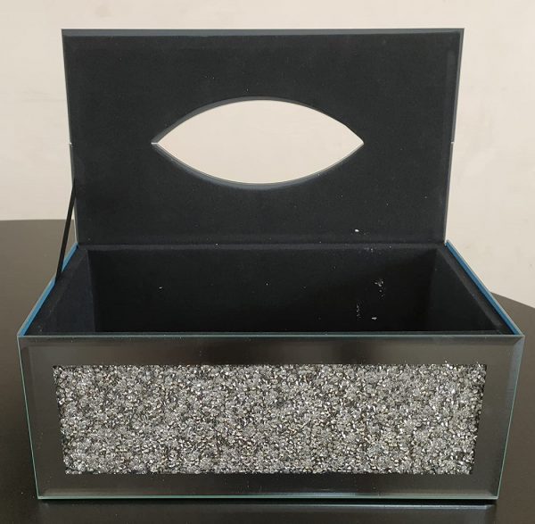 crush crystal glass tissue box holder