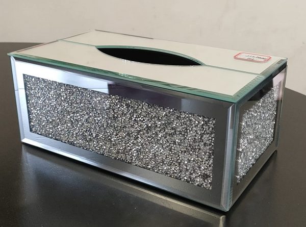 crush crystal glass tissue box holder