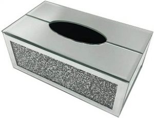 crush crystal glass tissue box holder