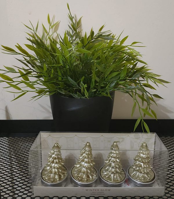 four 3D christmas tree shape tealights
