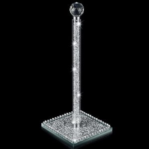 silver crushed crystal roll holder