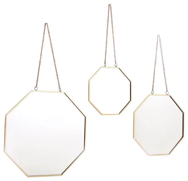 EagleWiz Set of 3 Hanging Geometric Mirrors