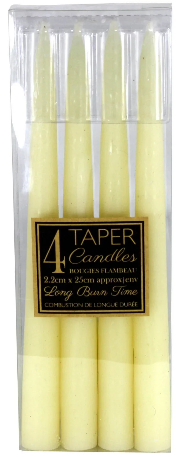 EagleWiz Set Of 4 Ivory Taper Candles