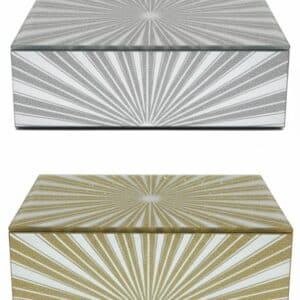 Eaglewiz Glitter SunRays Glass Mirrored Jewellery Box Sunburst Modern Trinket Storage
