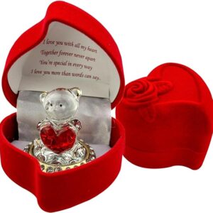 Red Rose Teddy Bear Girlfriend Boyfriend Anniversary Birthday Gift