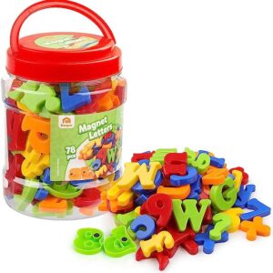 Coogam Uppercase Lowercase Magnetic Letters and Numbers for Children