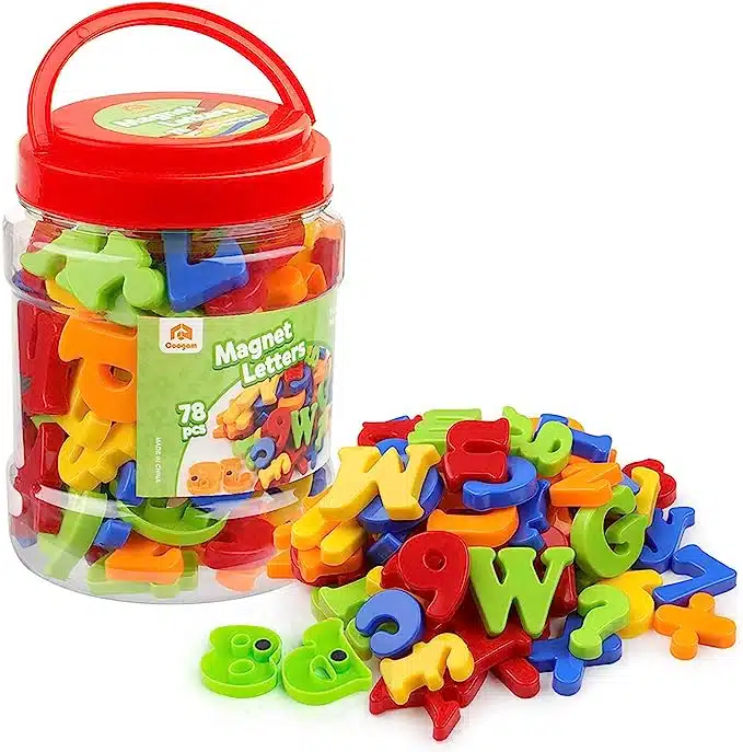 Coogam Uppercase Lowercase Magnetic Letters and Numbers for Children