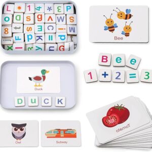Coogam Wooden Magnetic Alphabet Letters and Numbers Toy for 3 4 5 Year Old Kids