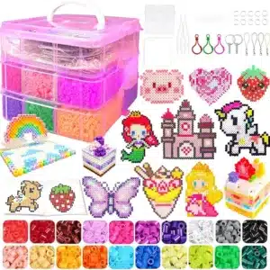 11000 Fuse Beads Kit - 20 Colors 5mm Bead Craft Set with Storage Box, Pegboard, Ironing Paper and Accessories, Arts and Crafts Kits for Kids Age 5+ Christmas Birthday DIY Craft Gift for Girls & Boys
