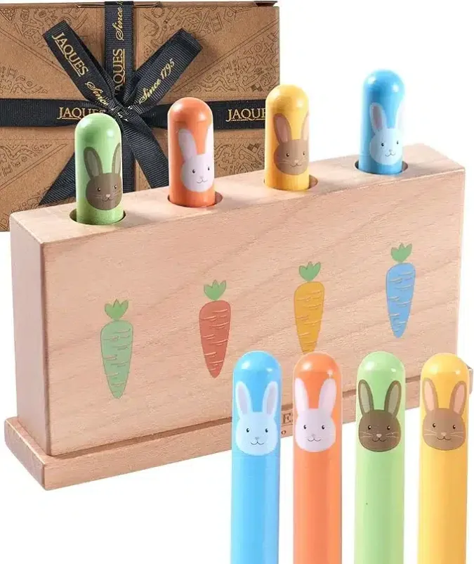 Jaques of London Wooden Toys | Bunny Pop Up Toy | Toddler Educational Game | Gifts & Toys for 1 2 3 Year Boy Girl | 12 Months Plus
