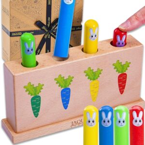 Jaques of London Wooden Toys | Bunny Pop Up Toy | Toddler Educational Game | Gifts & Toys for 1 2 3 Year Boy Girl | 12 Months Plus