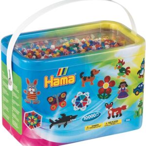 Hama 28178320140 Giant Set of 10,000 Bucket, Offical Arts and Crafts Set, Midi Beads for Boys and Girls Ages 5+, Multicolour