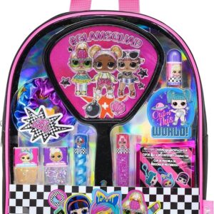 L.O.L Surprise! 10 Pcs Backpack Makeup Set for Kids | Makeup Kit Includes Mirror, Lip Gloss, Nail Polish & More | Gifts for Ages 5+ by Townley Girl
