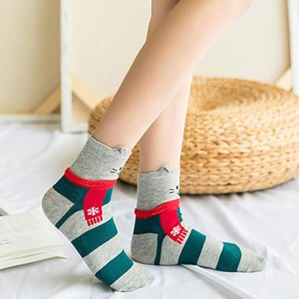 Cozy 5 Pairs Women Socks Funny Cute Animal Ladies Socks Cat Dog Socks Gifts for Women, One Size - Image 5
