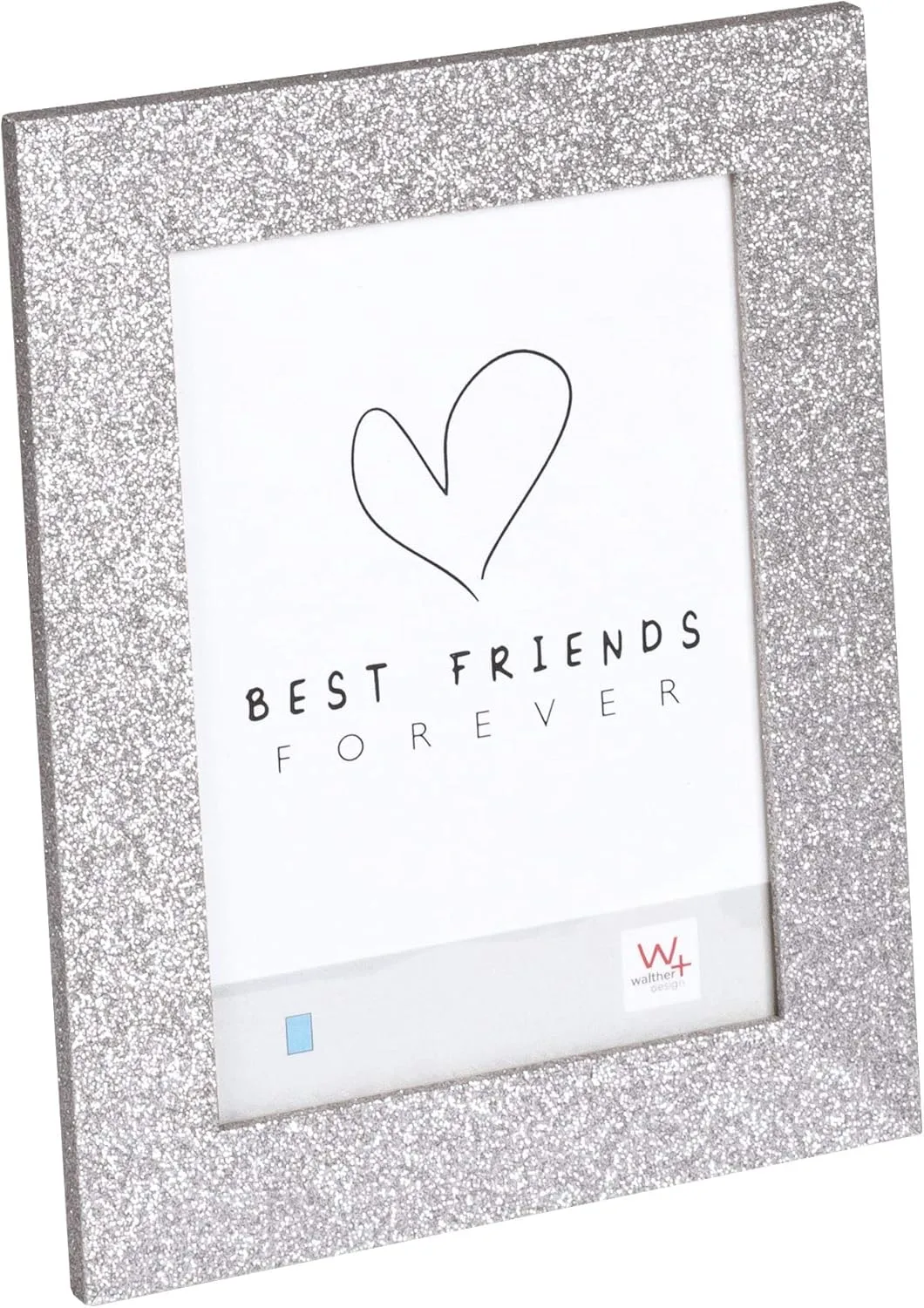 walther design Picture Frame Twinkle 10x15 cm, Silver with Glitter Finish, Portrait Frame, IT015S