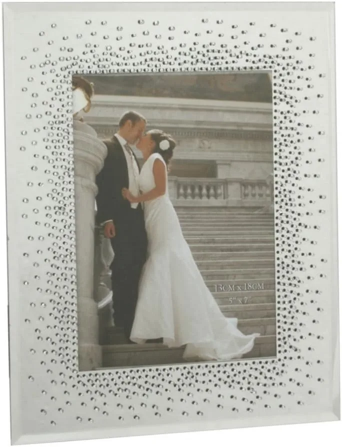 Stunning Crystal 4" x 6" Starburst Mirrored Frame FG51346 Wedding Anniversary