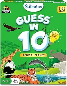 Skillmatics Guess in 10 Animal Planet, Card Game, Perfect for Boys, Girls, Kids, Teens, Adults Who Love Animals, Trivia Games, Travel Games, Gifts for Ages 6, 7, 8, 9, 10, and Up