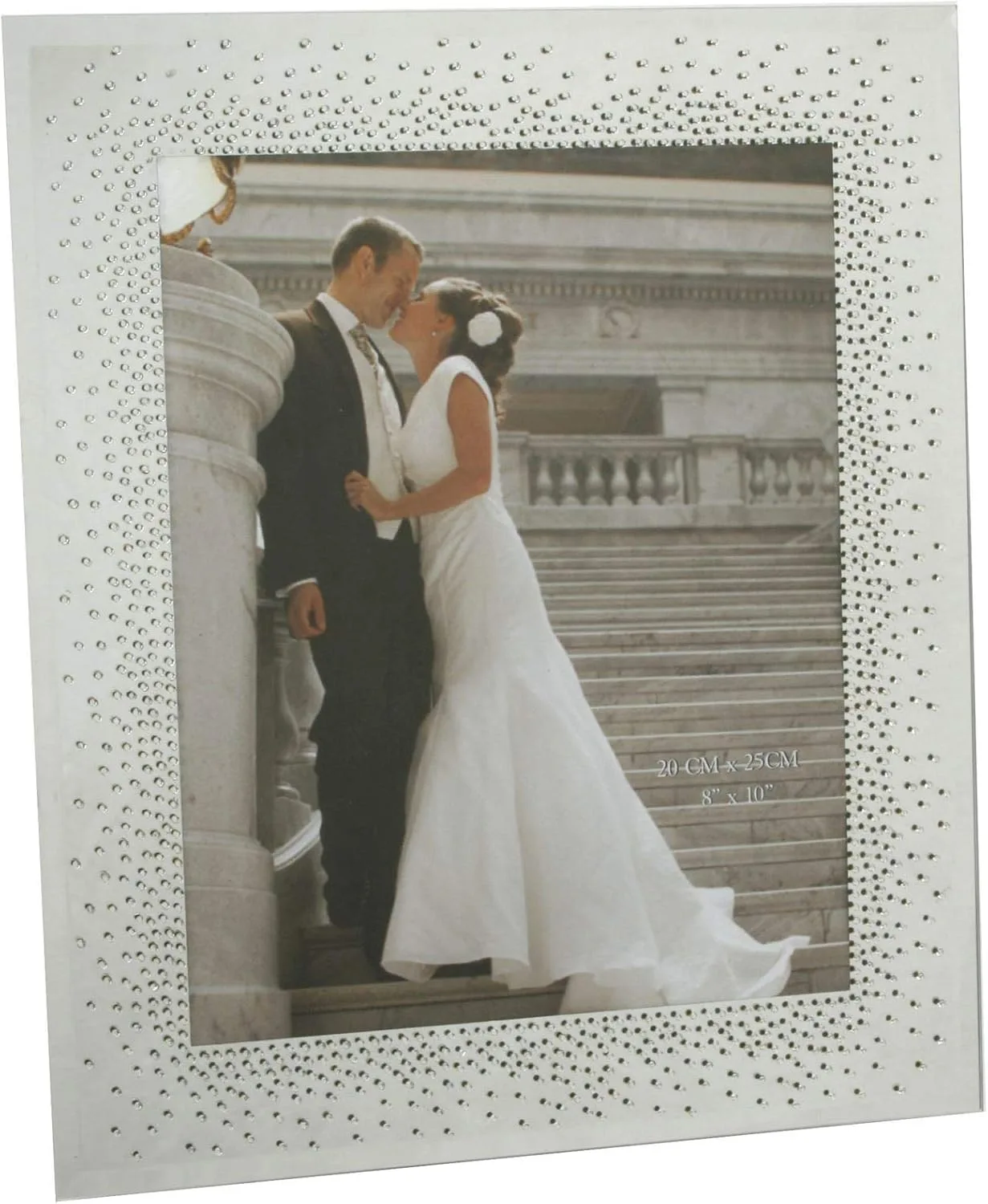 Juliana Mirror Glass Wedding Photo Frame Starburst Crystals 8x10 FG51380
