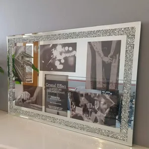 Silver Sparkle Photo Frame Multi Aperture Picture Photo Frame For 6 Photos (50cmx34cm)